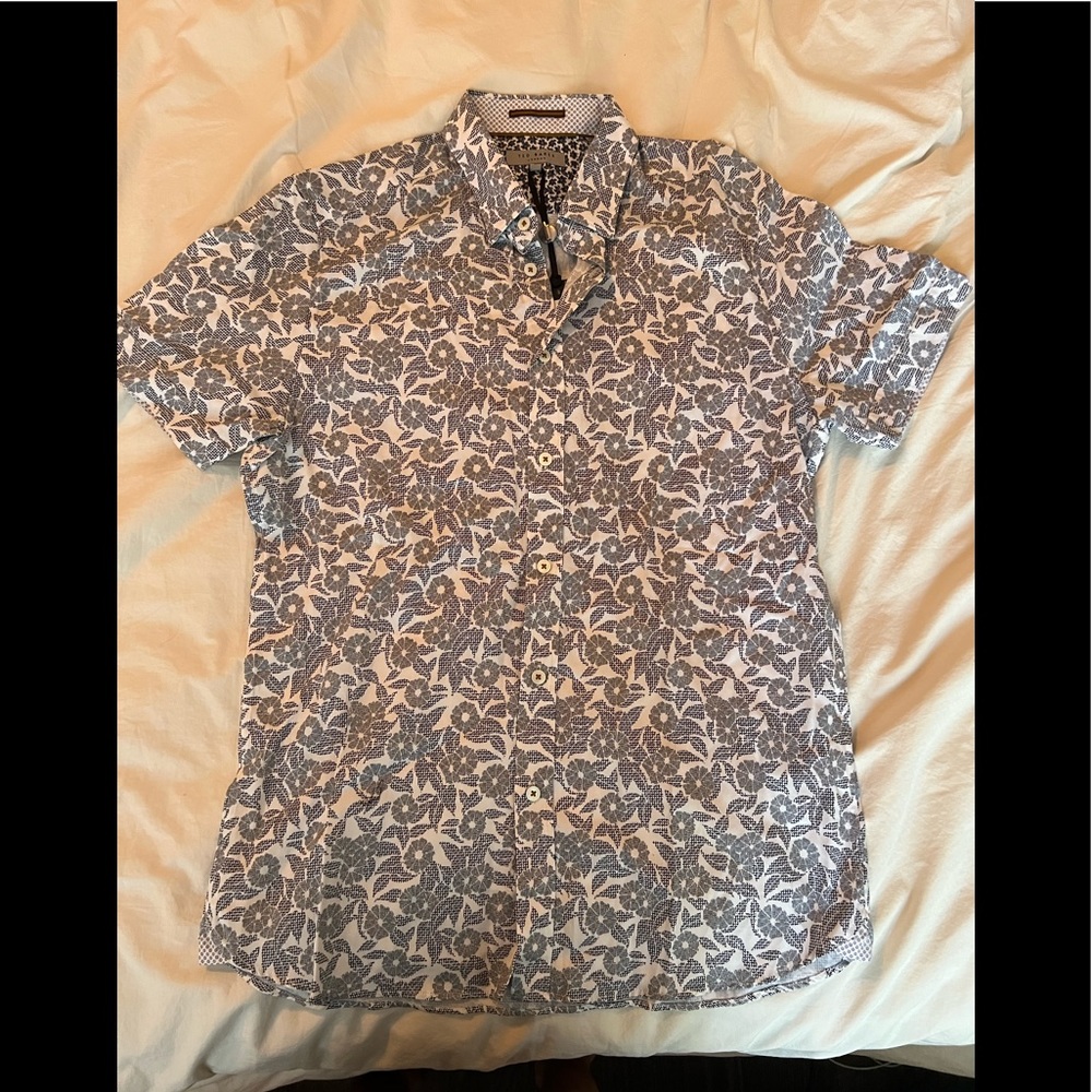 Ted Baker short sleeve button down printed shirt